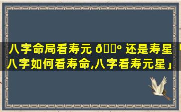 八字命局看寿元 🐺 还是寿星「八字如何看寿命,八字看寿元星」